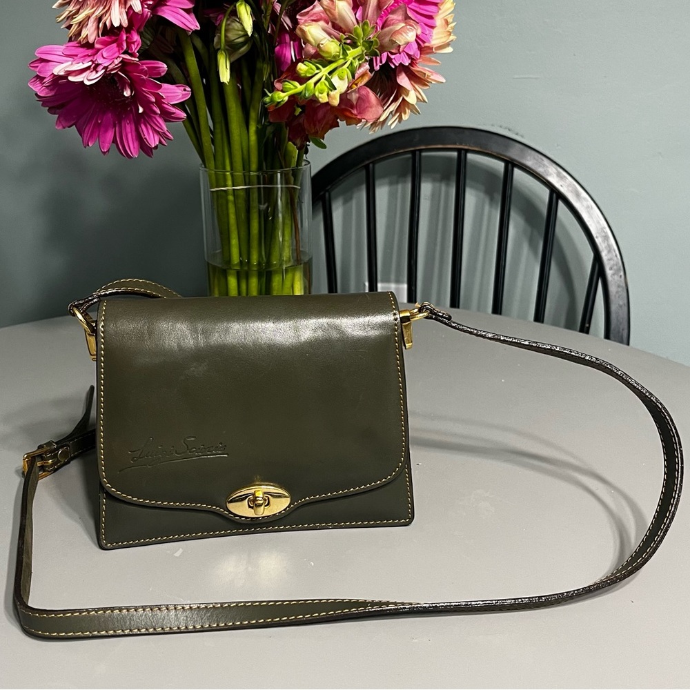 Ted Baker Olive Green Leather Crossbody Bag